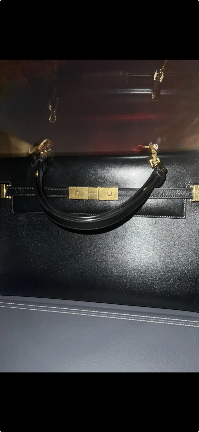 Black structured vintage handbag